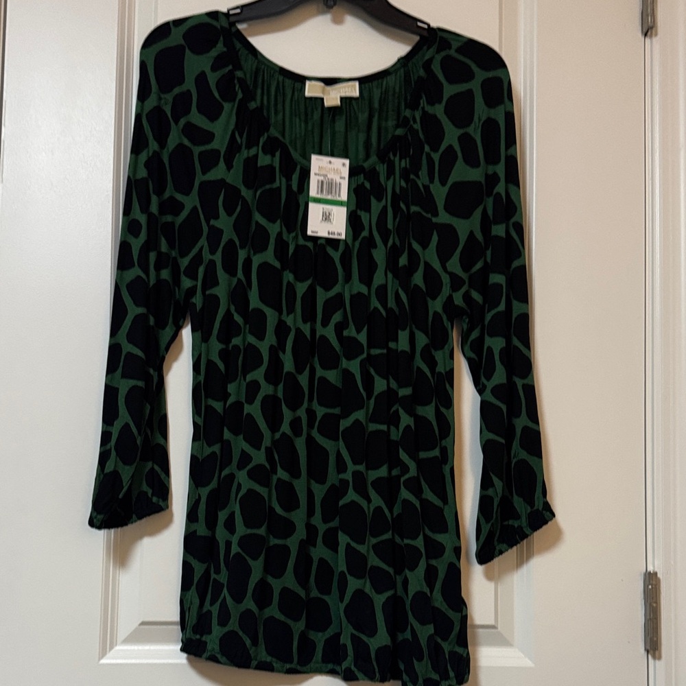 Michael Kors Stylish Green and Black Women's Top